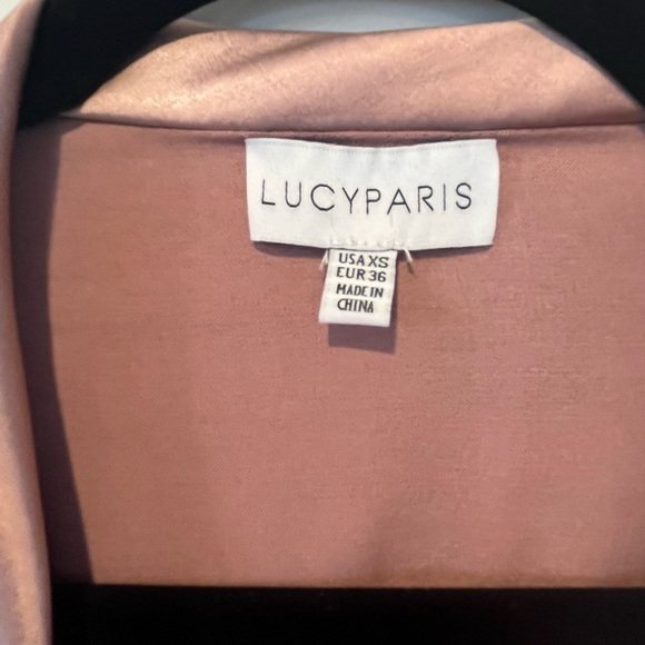 Lucy Paris - Adonia Satin Long Sleeve Mini Wrap Dress - Dusty Rose - XS - NWOT - Picture 8 of 16